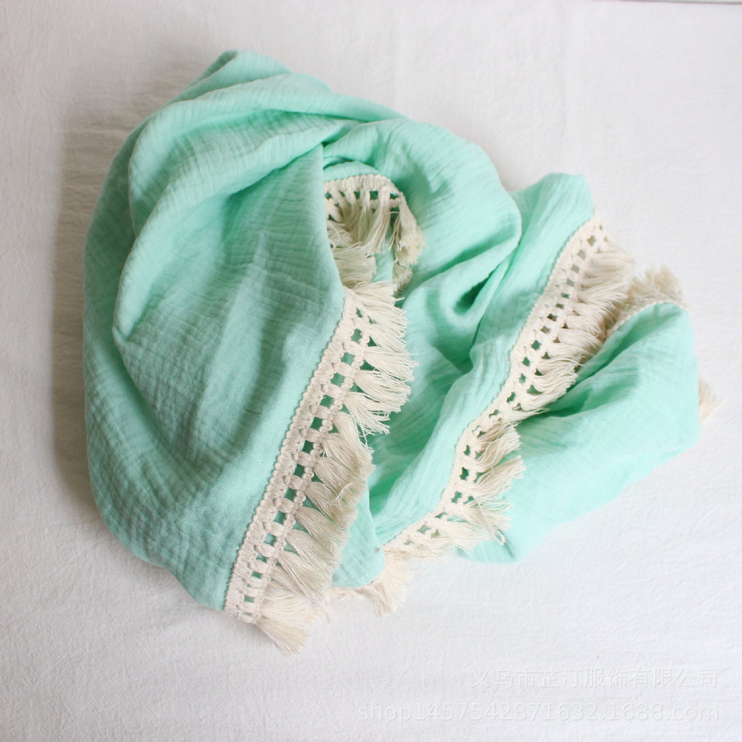 Double Yarn Tassel Baby Blanket