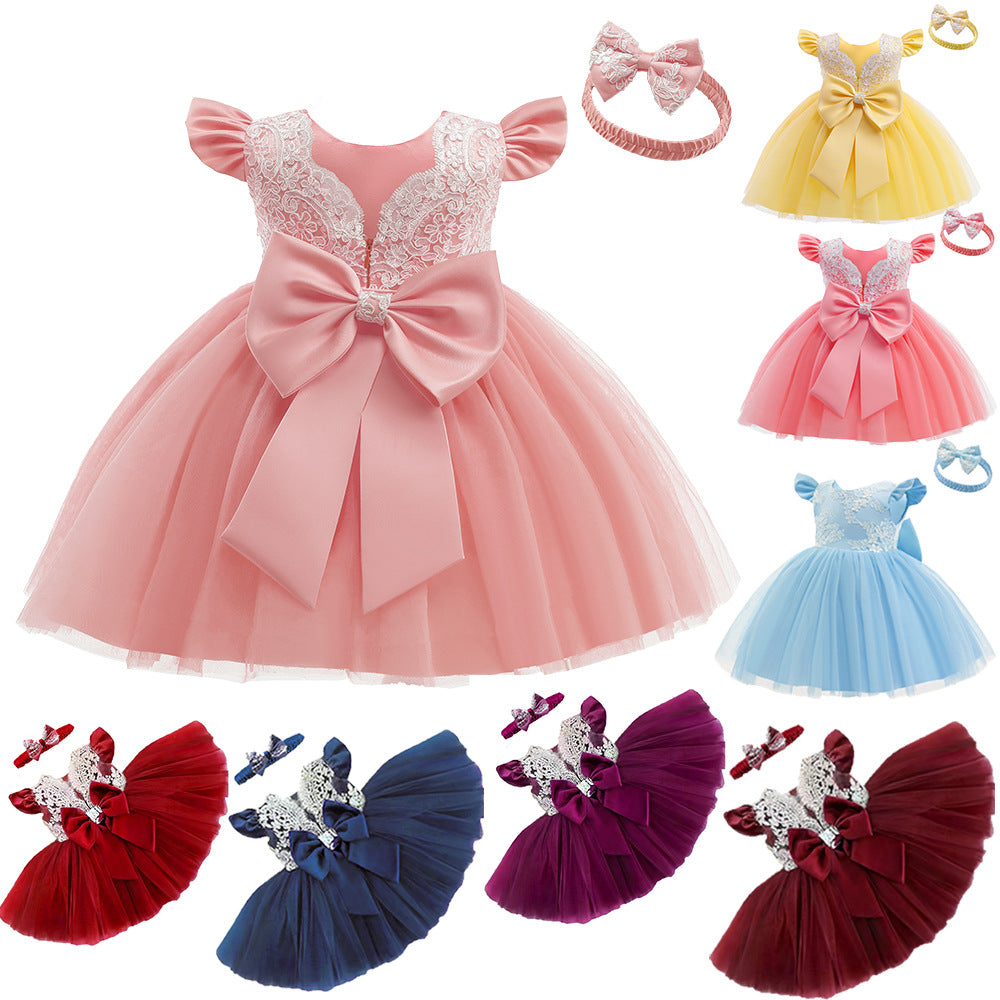 Lace Princess Dress w/Bow