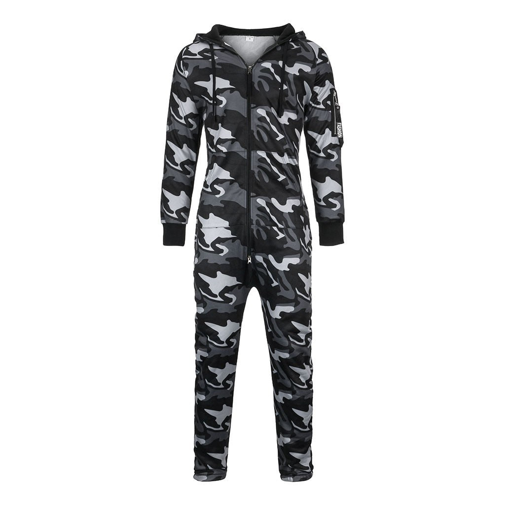 Men's Hooded Fleece, Camouflage Jumpsuit