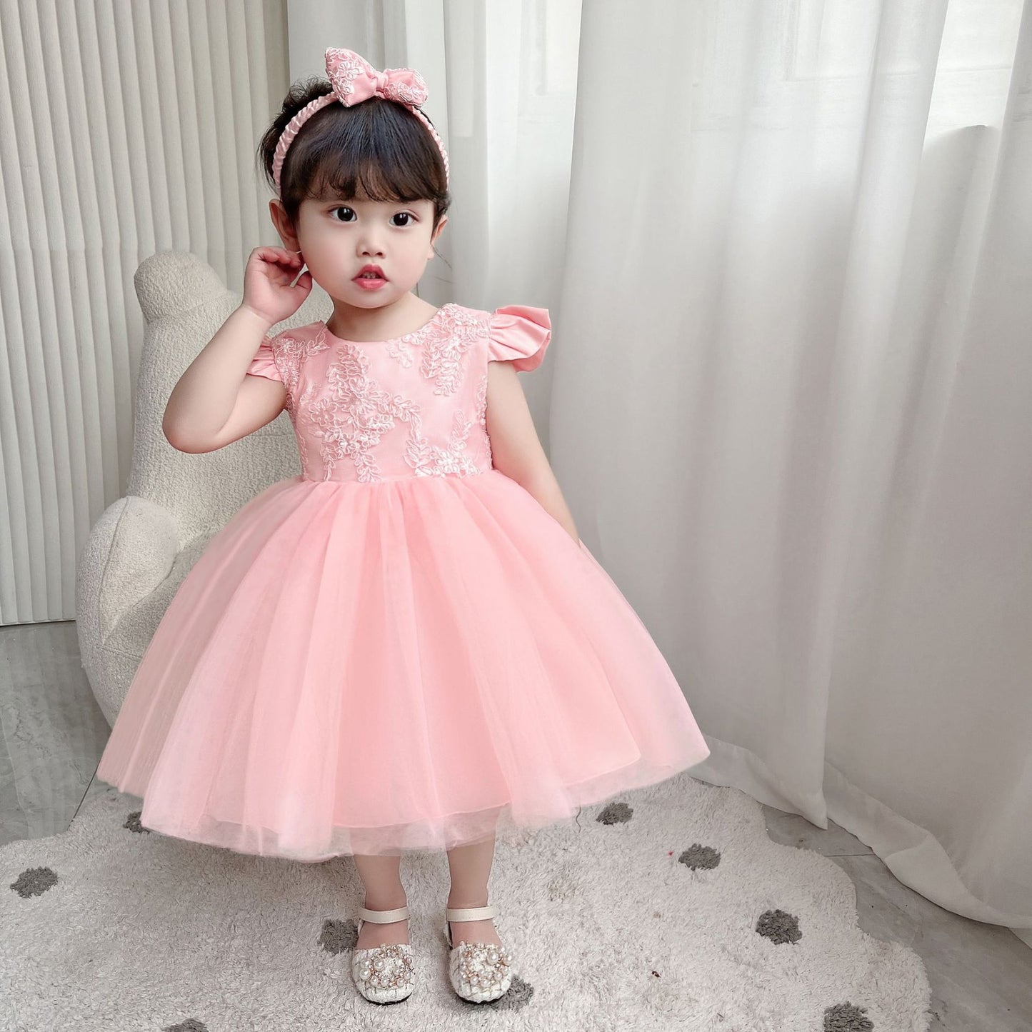 Lace Princess Dress w/Bow