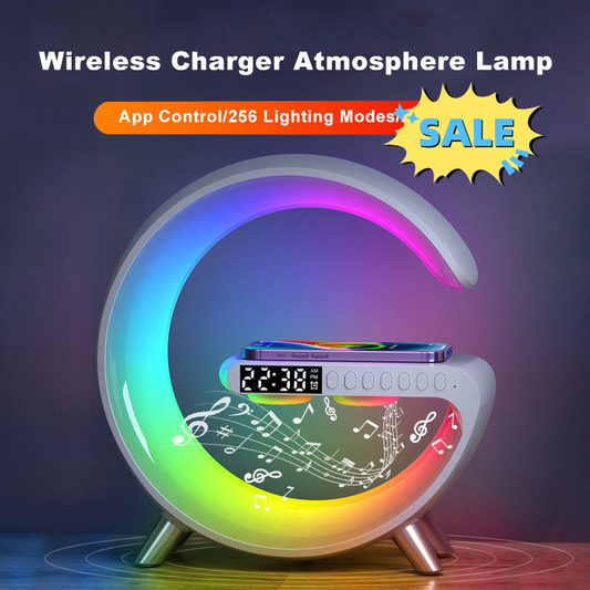 *New* Intelligent, G Shaped, LED Lamp with Bluetooth Speaker & Wireless Charger