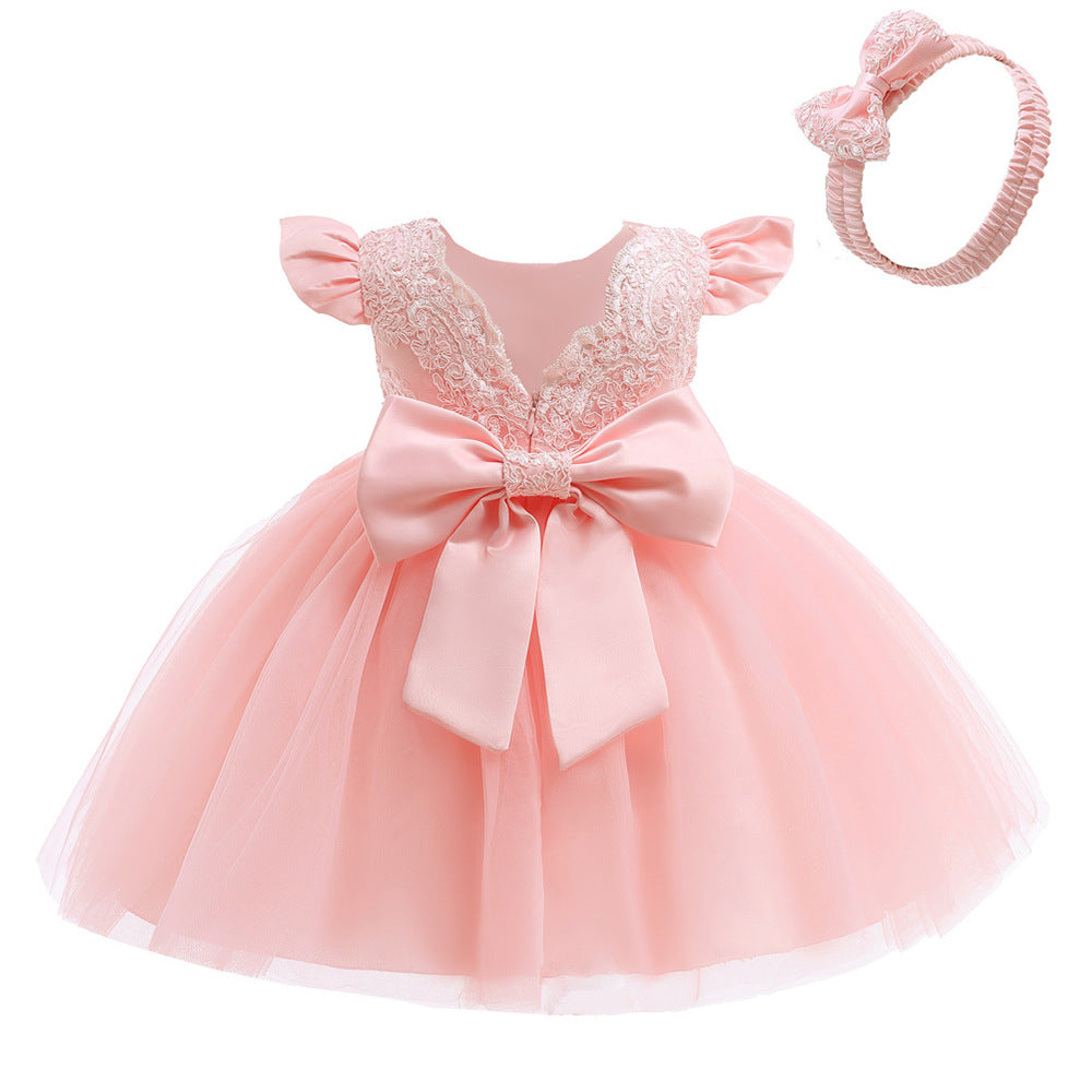 Lace Princess Dress w/Bow