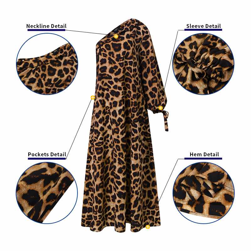 Chiffon Animal Print Wrap Dress