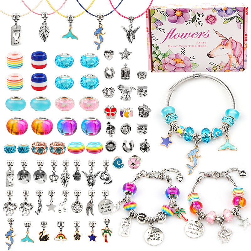 Charm Bracelet Making Kit, Including Beads & Snake Chains