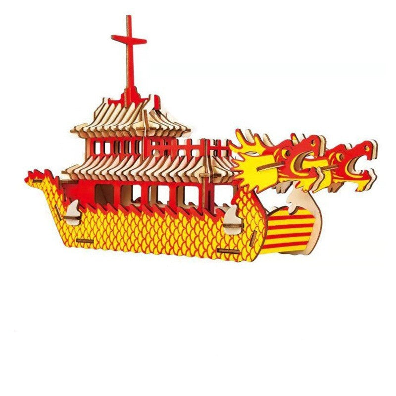 Asian Ship, Wooden 3D Puzzle Toys