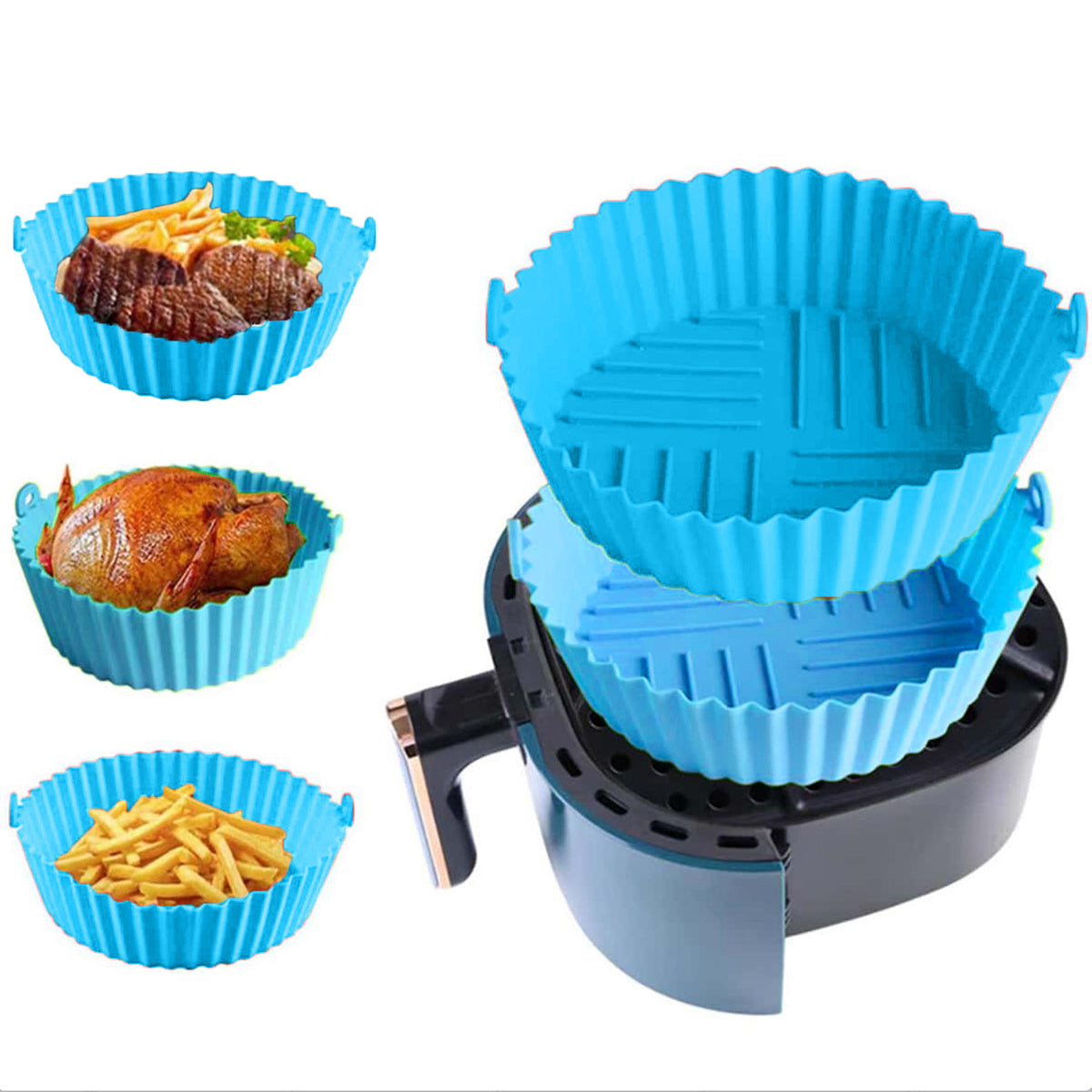 1/2/3pcs Silicone Air Fryer Tray