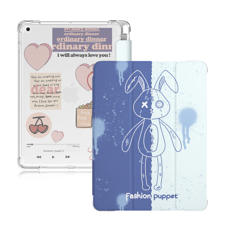 Silicone covered flat shell & stickers, Compatible with Apple IPad