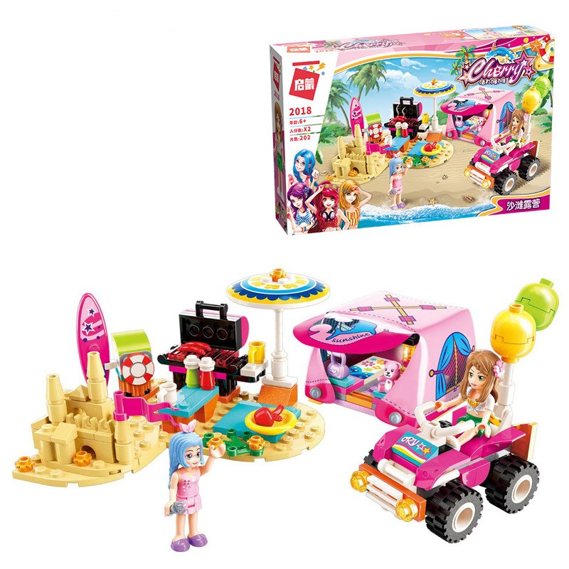 Beach Girl Vacation building blocks