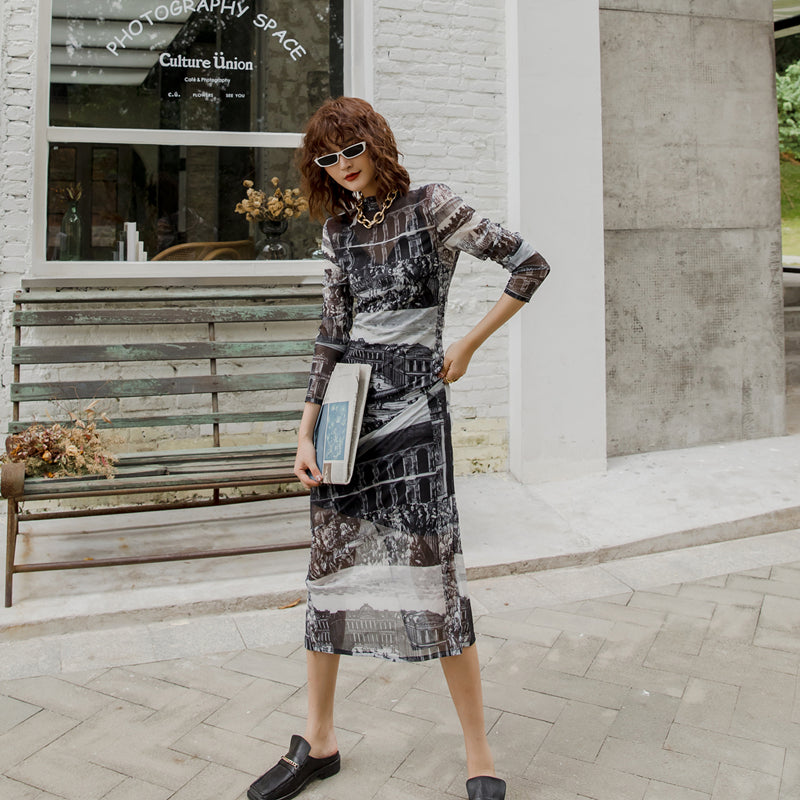 Black and white, Street Dress, vintage chic