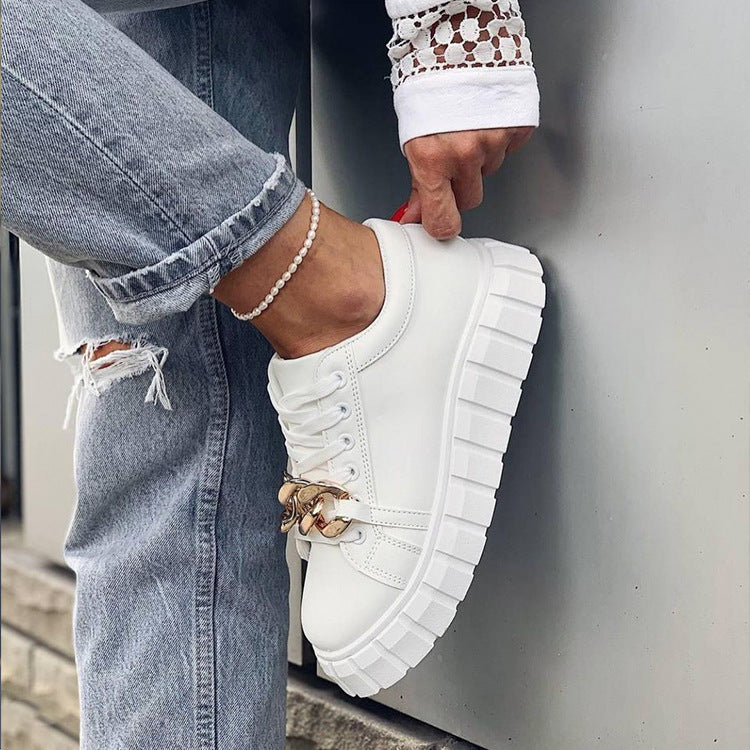 Low-Top Casual Sneakers w/chain