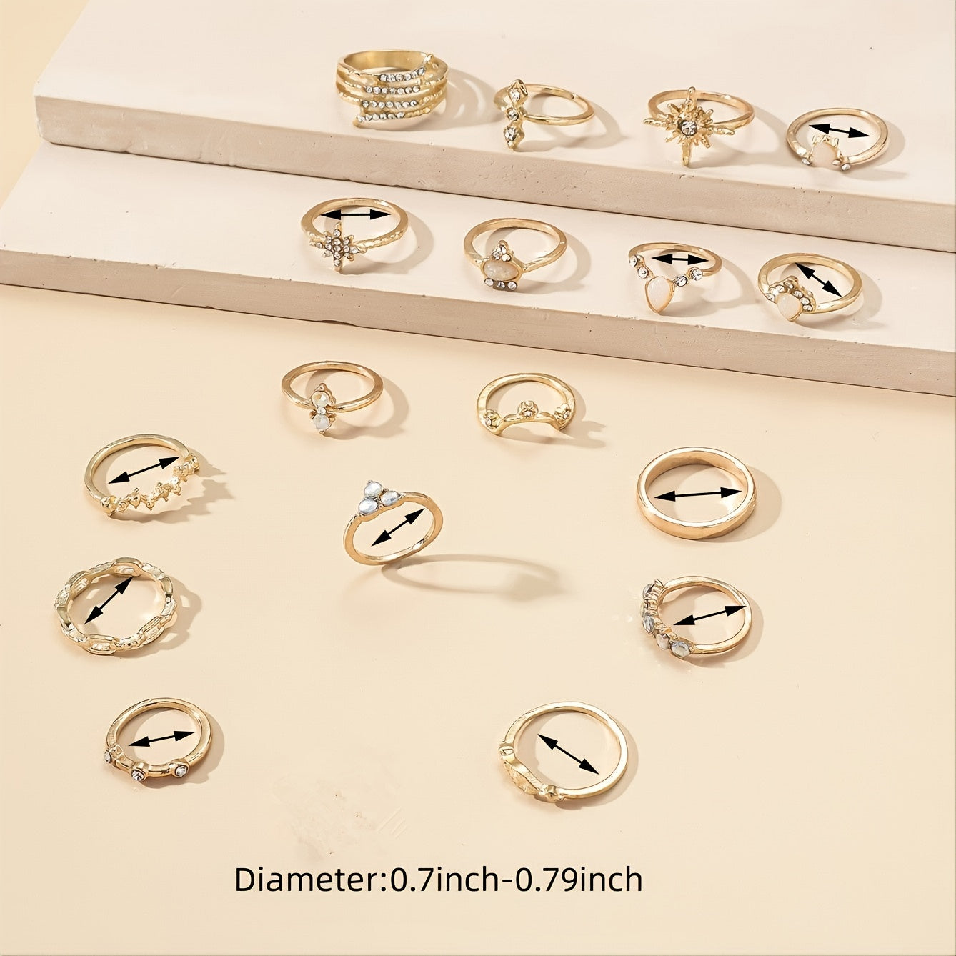 17-Piece Ring Set Zicron Set Ring Jewelry