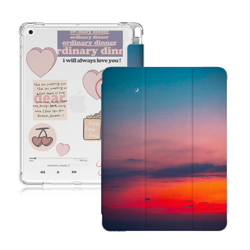 Silicone covered flat shell & stickers, Compatible with Apple IPad