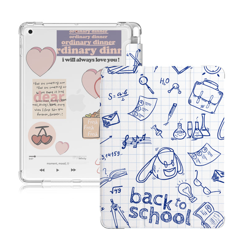 Silicone covered flat shell & stickers, Compatible with Apple IPad