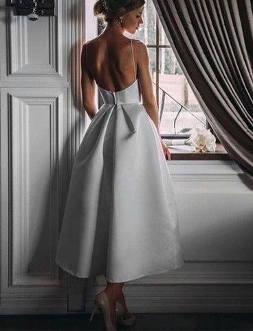 Sleeveless, Bare-back, Simple Evening Dress