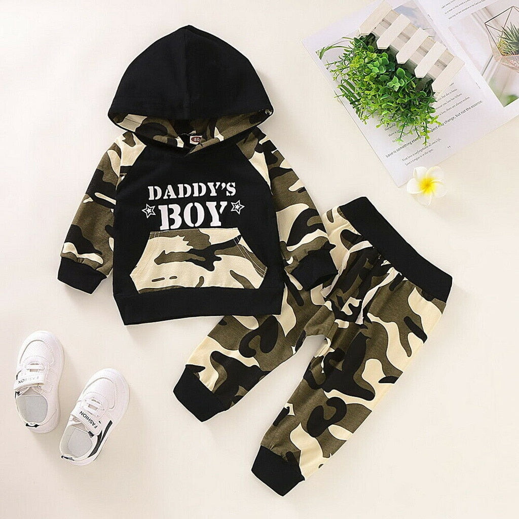 Boy's  2 piece, Camo Hoodie set