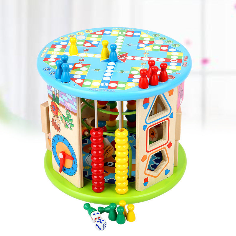 Treasure Box Toys Multi-functional 10-in-one Puzzle, Bead Around, Wooden Toy