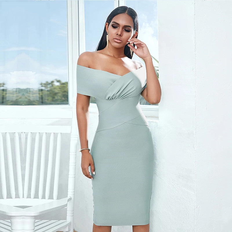 Bandage, Off Shoulder, Midi Dress