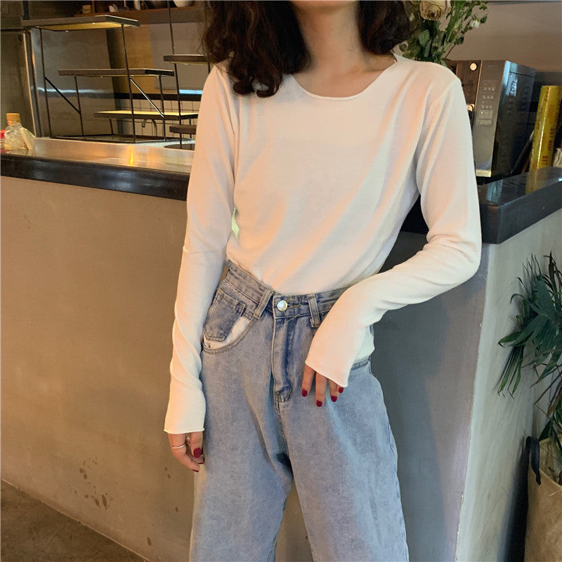 Solid Color, Long sleeved Sweater for women