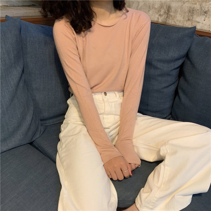 Solid Color, Long sleeved Sweater for women