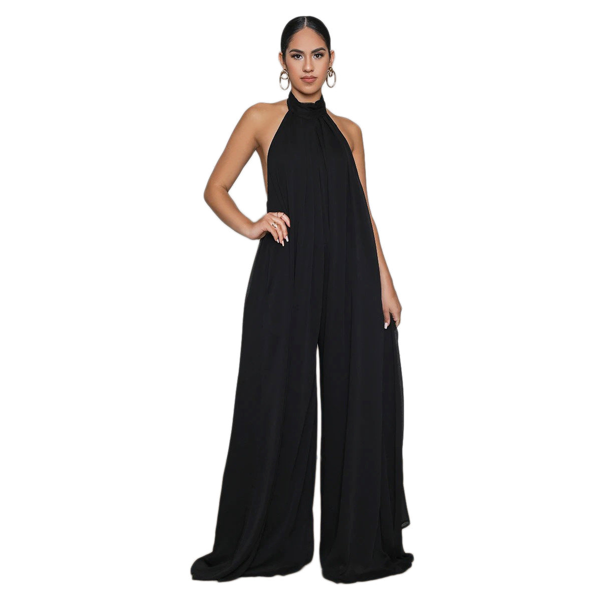 Chiffon, Loose, Backless Women's Jumpsuit