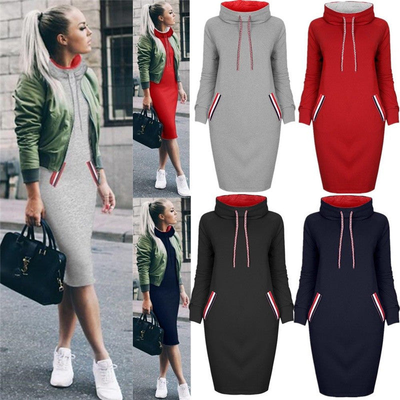 Ladies Winter Hoodie Dress