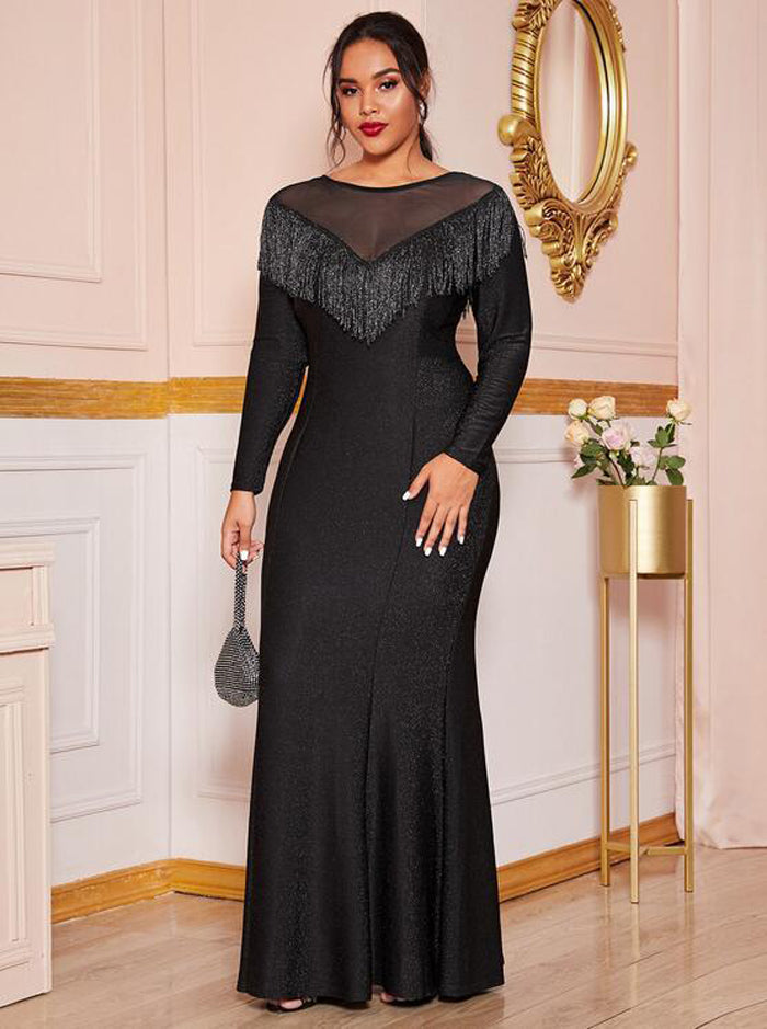 Plus Size, Black Evening Gown