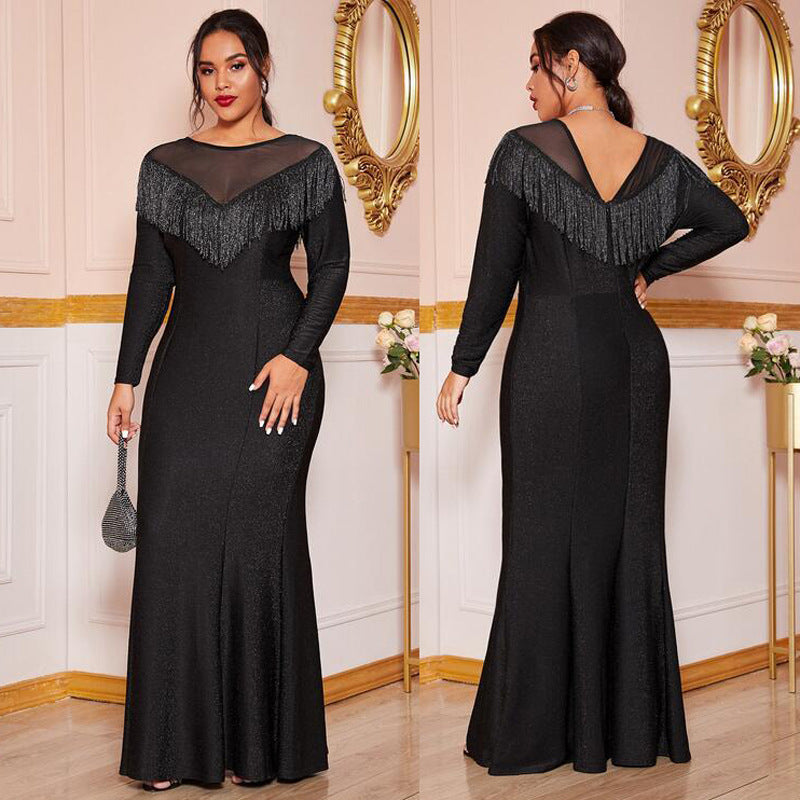 Plus Size, Black Evening Gown