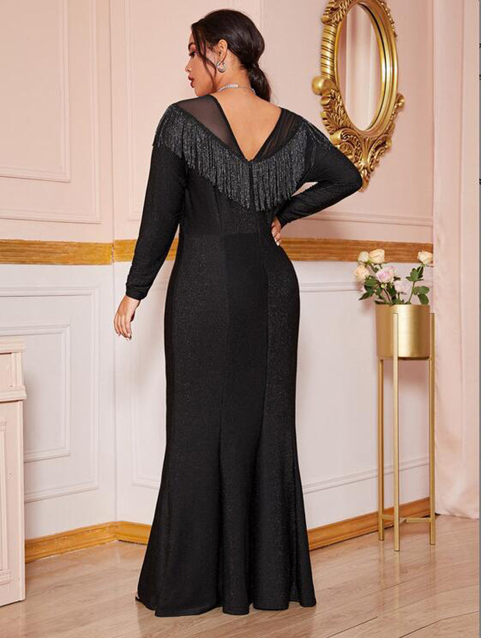 Plus Size, Black Evening Gown