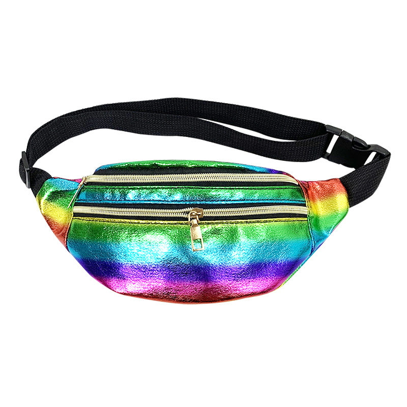 Fashion Sports Messenger Belt Bag, Multi-layer Laser Belt Bag (Fanny Pack)