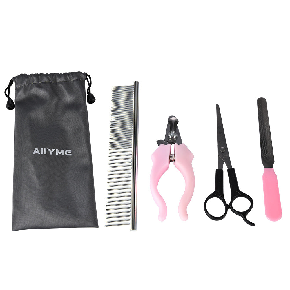 4 In 1 Pet Grooming Set With Pet Nail Clipper, Trimmer, Scissors, Hair Comb