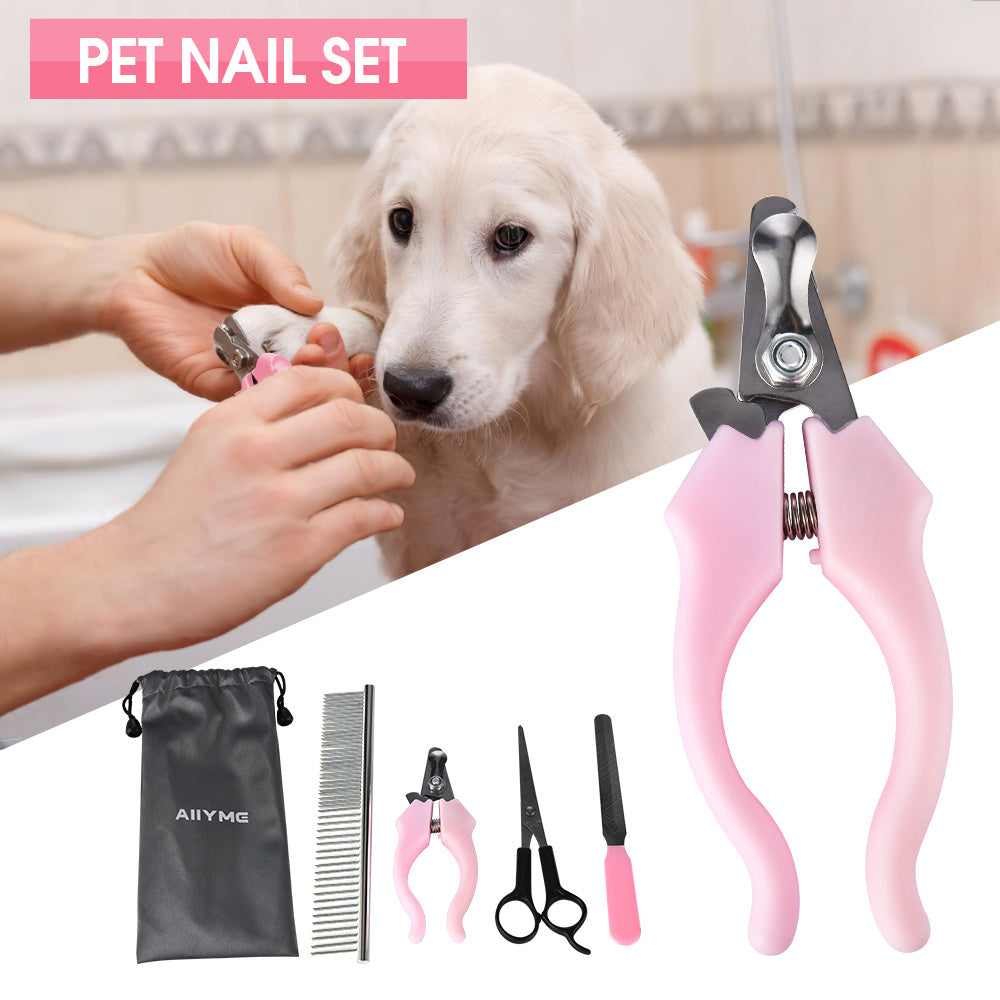 4 In 1 Pet Grooming Set With Pet Nail Clipper, Trimmer, Scissors, Hair Comb