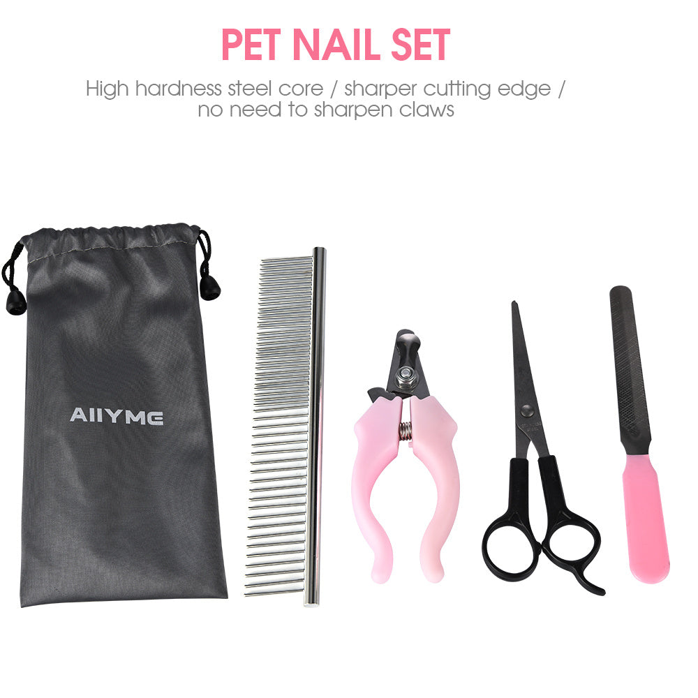 4 In 1 Pet Grooming Set With Pet Nail Clipper, Trimmer, Scissors, Hair Comb