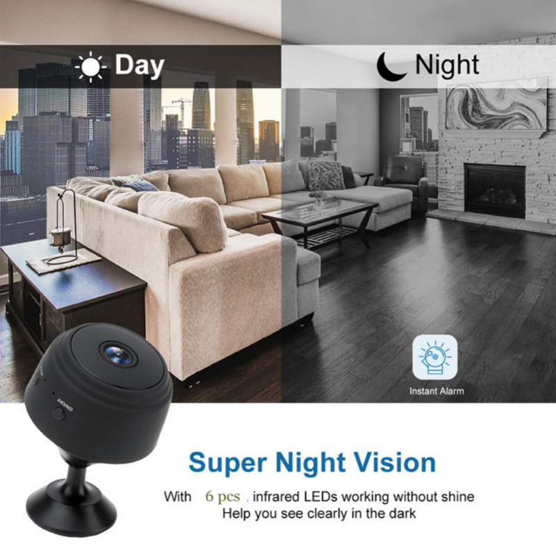 A9, HD 720P 2.4G Wifi, IP, Night Vision, Smart Home Security Wireless Mini Camcorder camera, w/Mobile Remote View Video Surveillance, Motion Detection Alarm