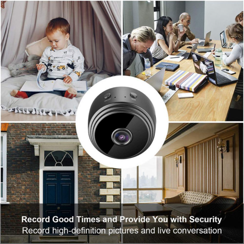 A9, HD 720P 2.4G Wifi, IP, Night Vision, Smart Home Security Wireless Mini Camcorder camera, w/Mobile Remote View Video Surveillance, Motion Detection Alarm