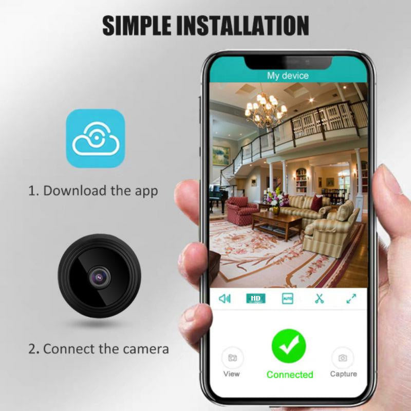 A9, HD 720P 2.4G Wifi, IP, Night Vision, Smart Home Security Wireless Mini Camcorder camera, w/Mobile Remote View Video Surveillance, Motion Detection Alarm