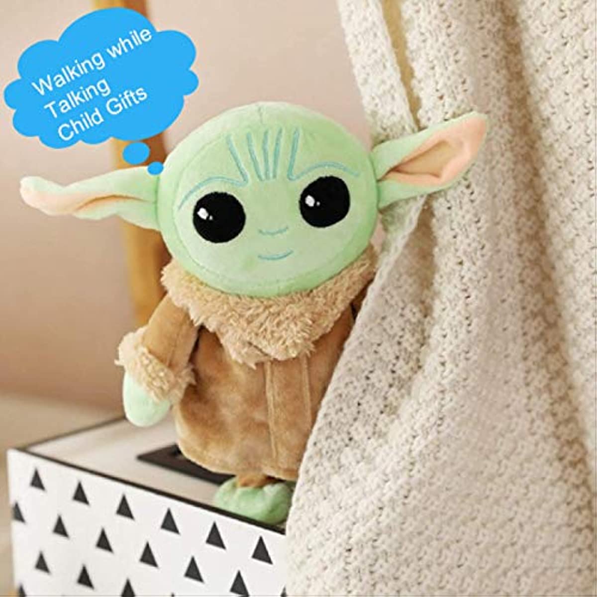 Talking Plush Baby Yoda 7.8 Inch, Walks & Repeats What You Say