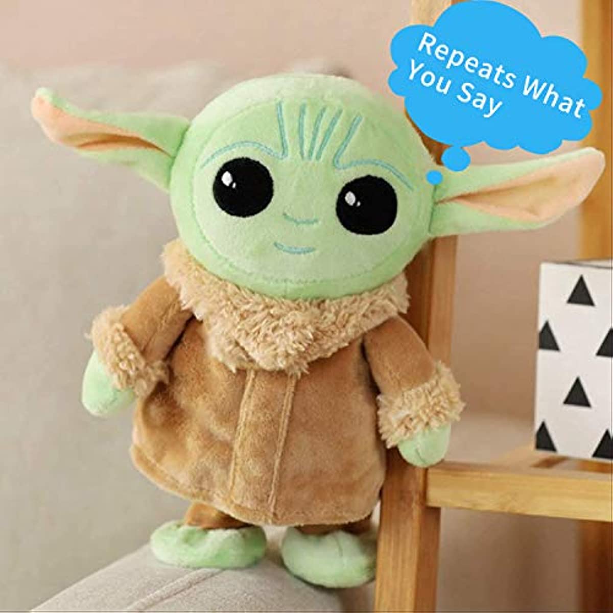 Talking Plush Baby Yoda 7.8 Inch, Walks & Repeats What You Say