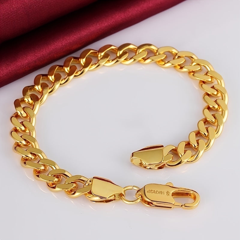 2pc set Gold Necklace + Bracelet, Luxury for Men & Women