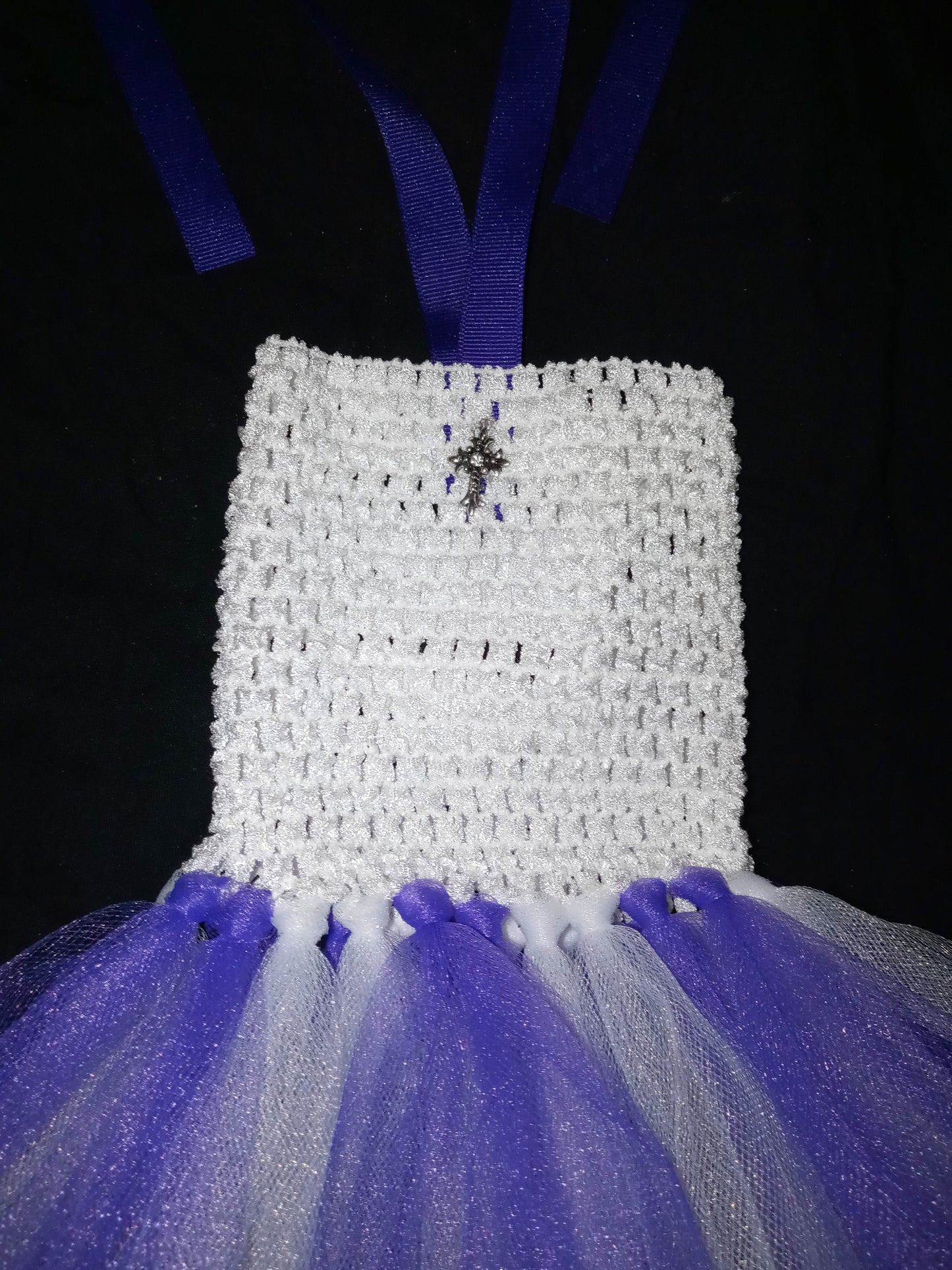 Purple & white Tutu dress w/ cross