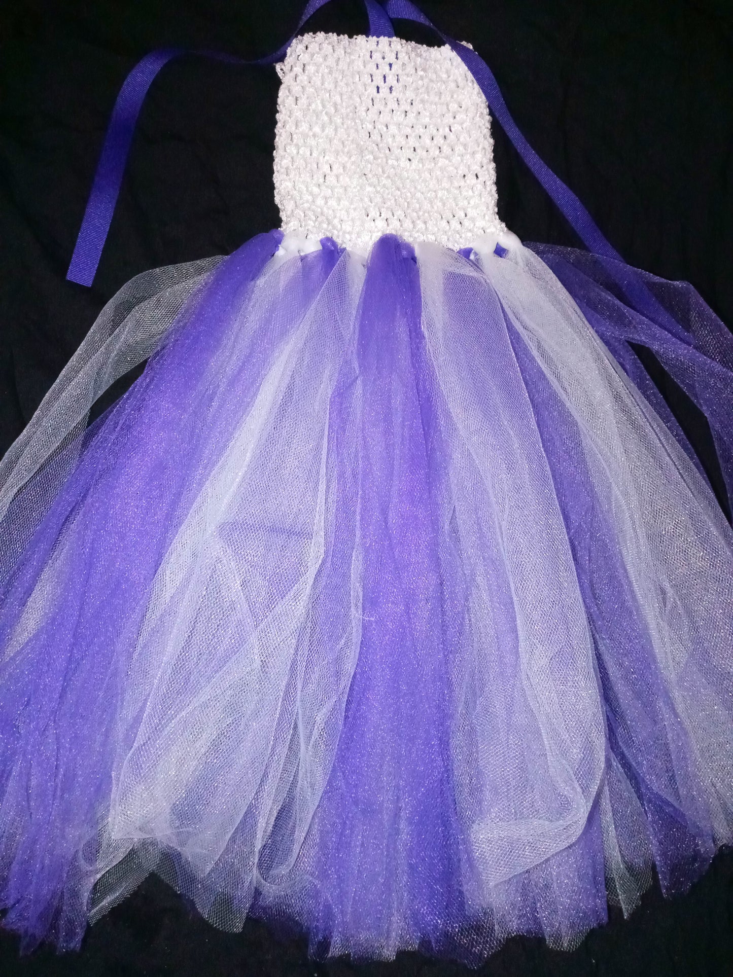 Purple & white Tutu dress w/ cross