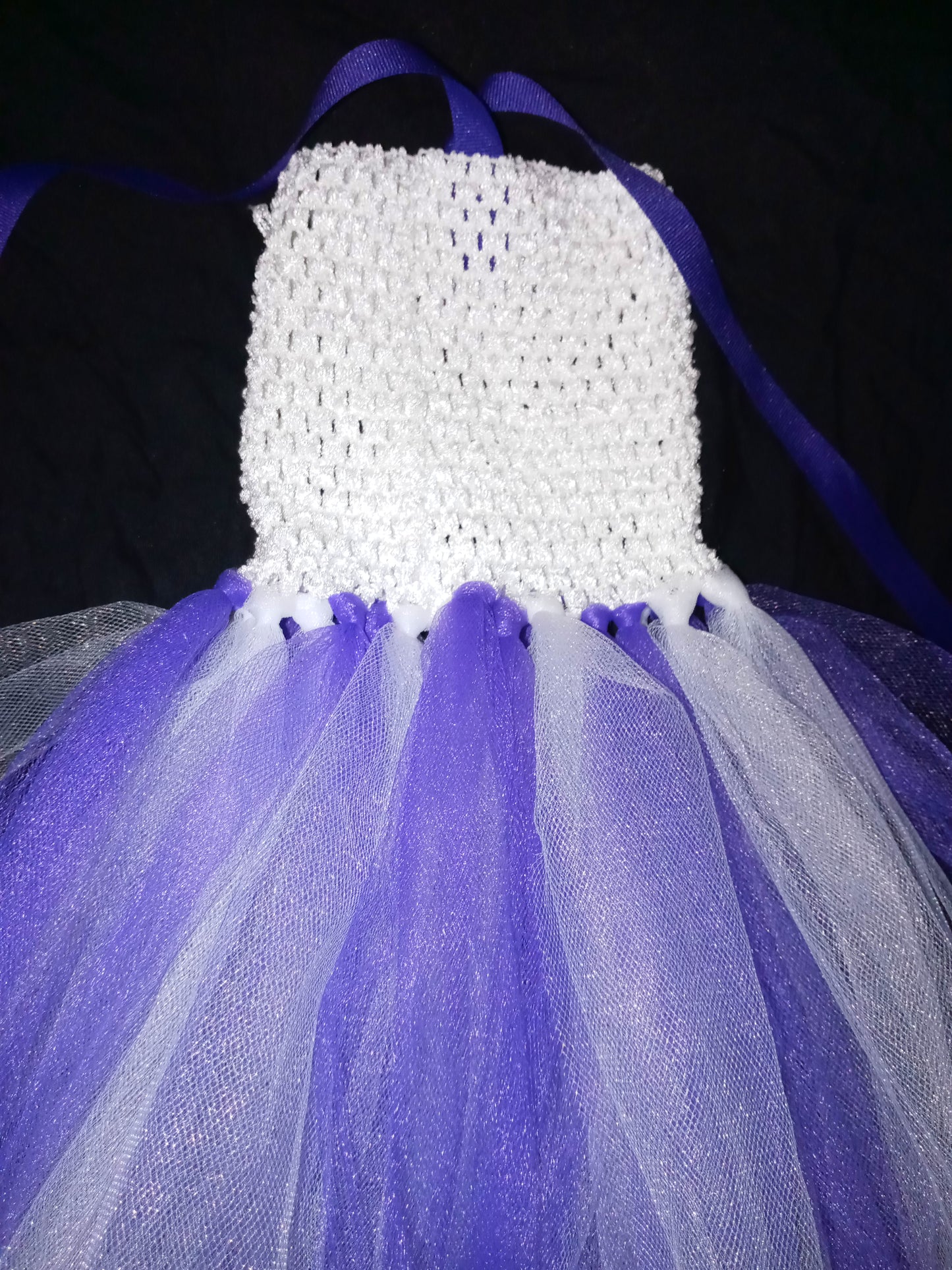 Purple & white Tutu dress w/ cross