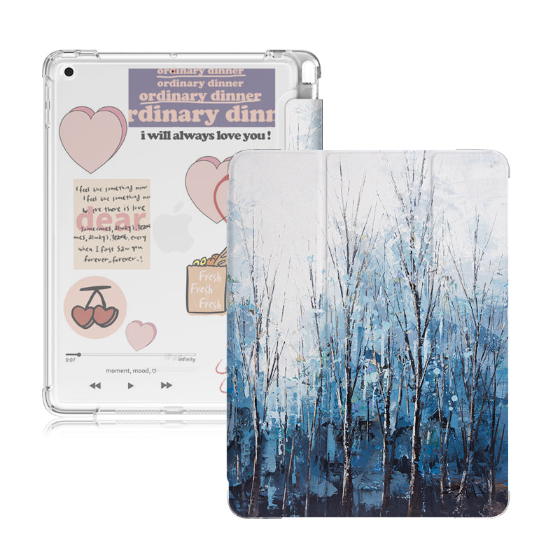 Silicone covered flat shell & stickers, Compatible with Apple IPad