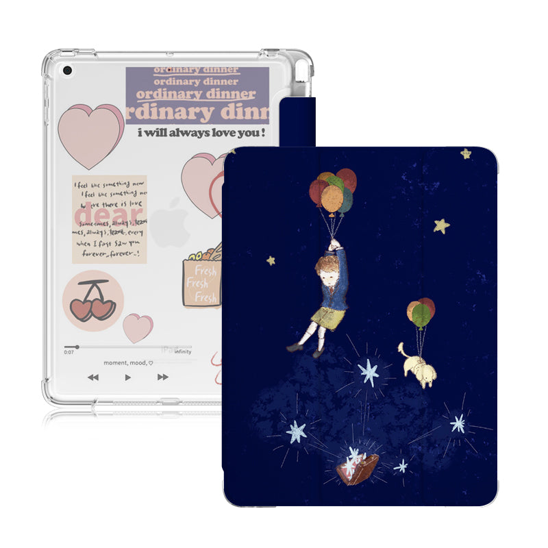 Silicone covered flat shell & stickers, Compatible with Apple IPad