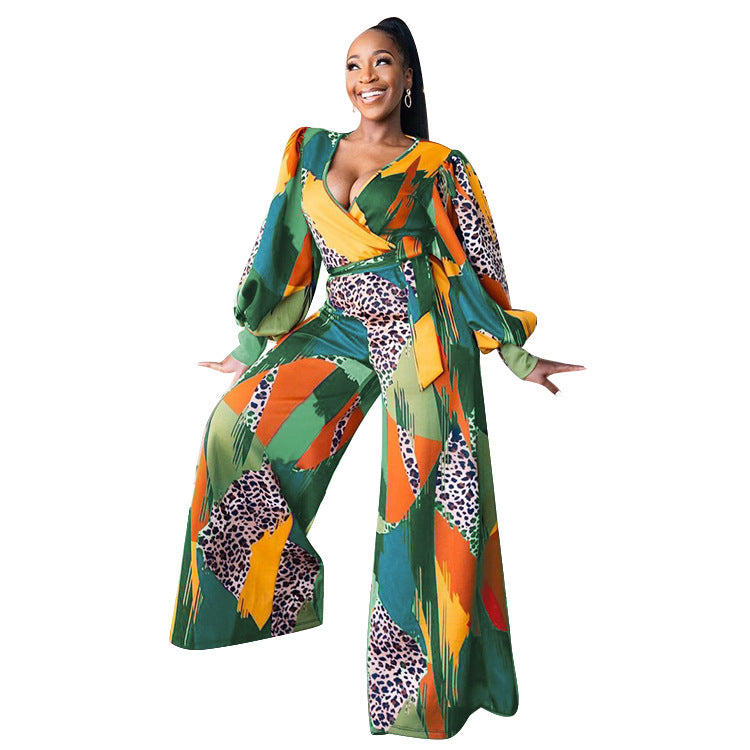 Women's Fashion Printed, African-Style Jumpsuit