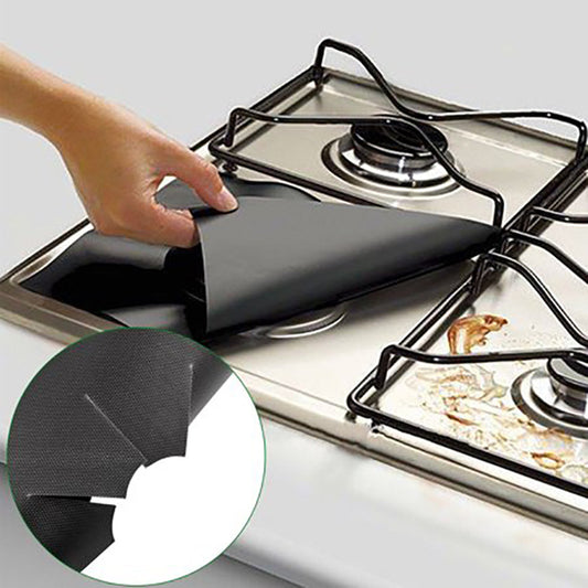 4pc, 0.2mm, Gas Stove Mat, High Temperature Stability, Safe And Non-toxic, Oil-proof, Easy To Clean