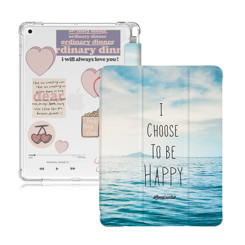 Silicone covered flat shell & stickers, Compatible with Apple IPad