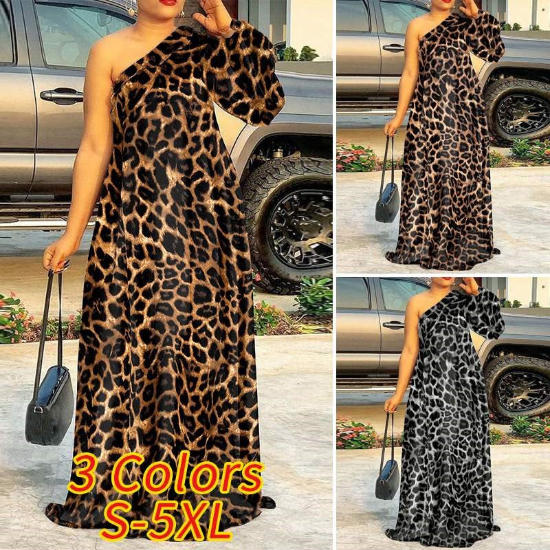 Chiffon Animal Print Wrap Dress