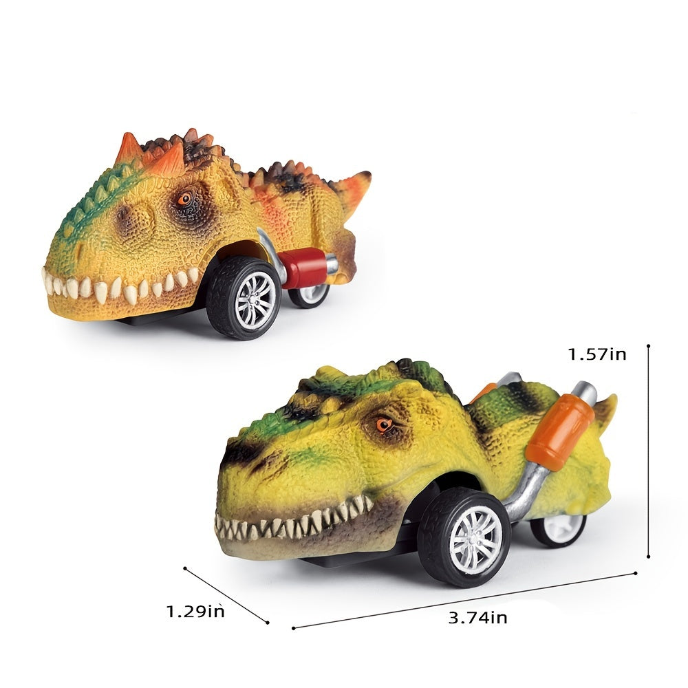 6 pc Jurassic Dinosaur Inertial Pullback Cars