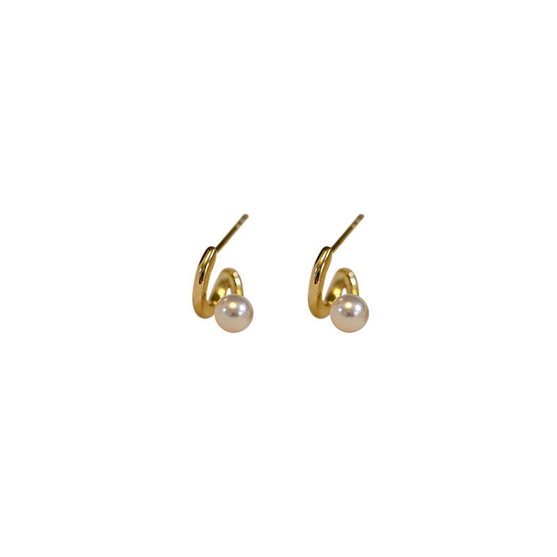 S-Shaped Pearl Earrings