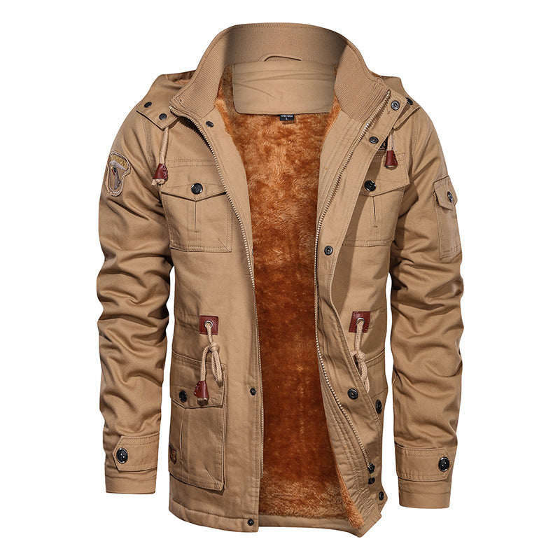 Mountain Skin, Men's Winter Fleece Jacket, with Hood